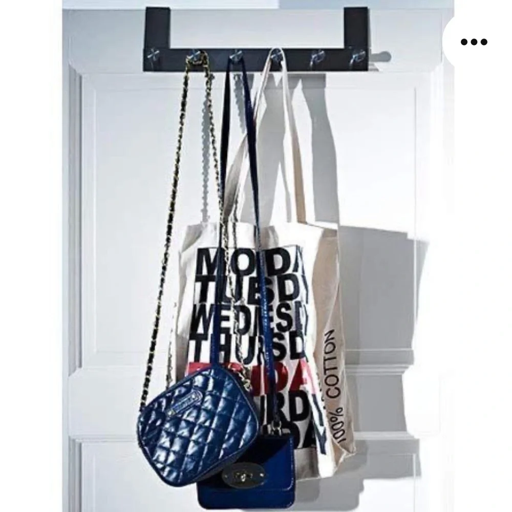 IKEA GRUNDTAL Stainless Steel Over-the-Door Hook Rack 6 Hooks Matte